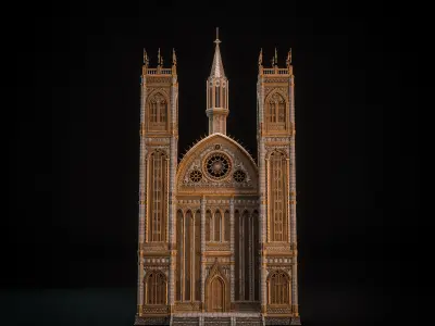 GOTHIC MODULAR BUILDING 6 Low-poly 3D model