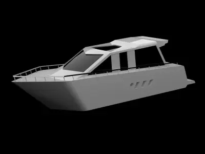 Low Poly Yacht boat Low-poly 3D model