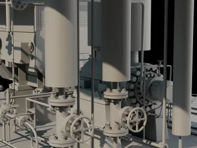 pump system Low-poly 3D model