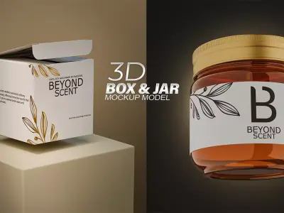 Customizable Jar and Packaging Box 3D Model  3D model