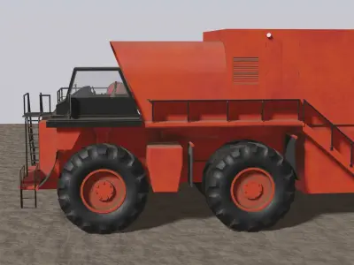 Open Pit Mine Service Truck Low-poly 3D model