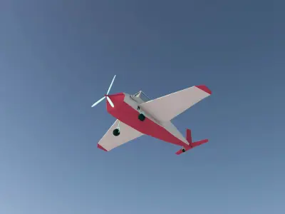 Cartoon Low Poly Plane Free low-poly 3D model
