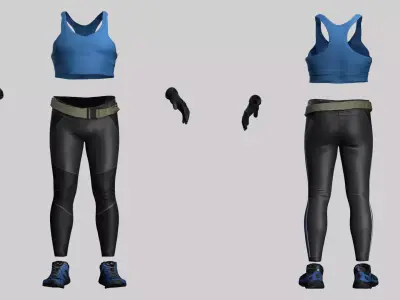 Realistic Sportwear Set for Game Characters Low-poly 3D model