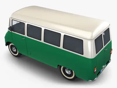 Generic Retro Passenger Van v 2 3D model