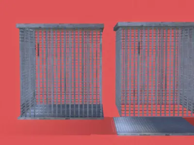 Retro 2 Cage Set PSX Low-poly 3D model