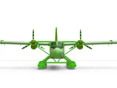 DHC 6 Twin Otter Sea Plane Low-poly 3D model
