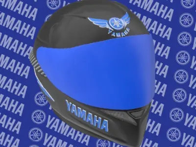 HELMET YAMAHA MOTORCYCLE 3D print model