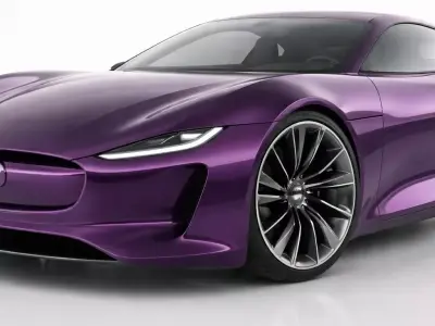Futuristic Purple Electric Supercar 3D model