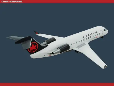 CRJ200 Air Canada Low-poly 3D model