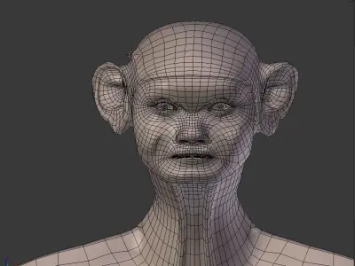 Bipedal Humanoid Creature BASE MESH Free 3D model