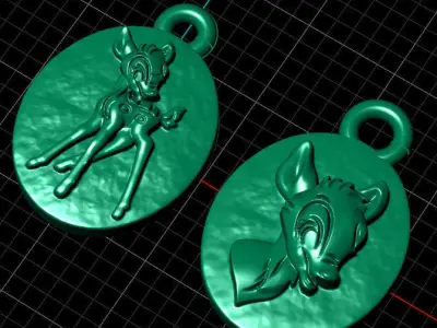 Deer shaped pendant Free 3D model