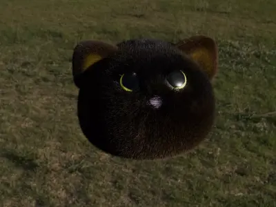 Cat fluffy Free low-poly 3D model