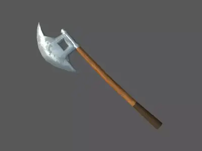 Viking axe Low-poly 3D model 23