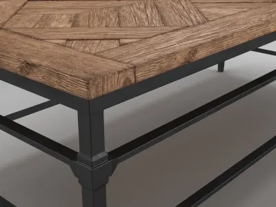 Pottery Barn - Parquet Rectangular Reclaimed Wood Coffee Table 3D model