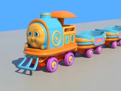 Cartoon Baby Train 3D model