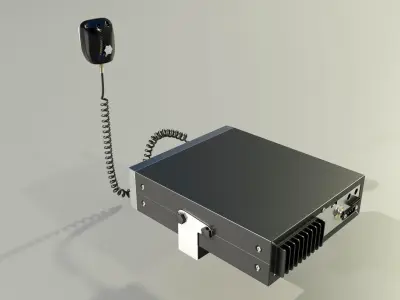 CB Radio with Microphone 3D model