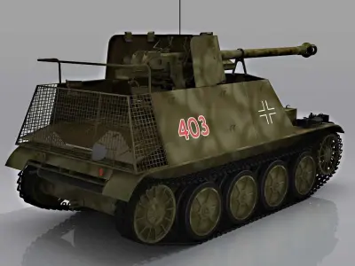 Marder II Pak 36R Sdkfz 132 Ausf D 3D model