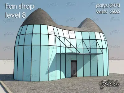 Fan Shop Low-poly 3D model 2