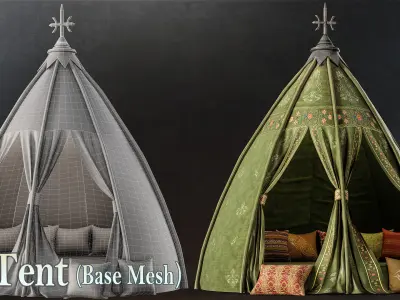 10 TENT - Base Mesh Low-poly 3D model