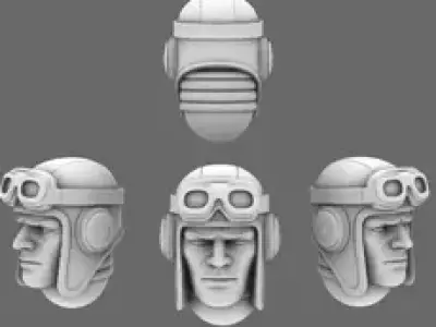 Patriotic Knights V10 Bomber Squad Heads 3D print model