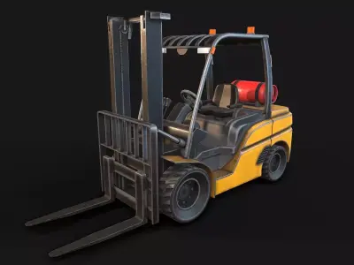Low-poly PBR Forklift Truck Low-poly 3D model