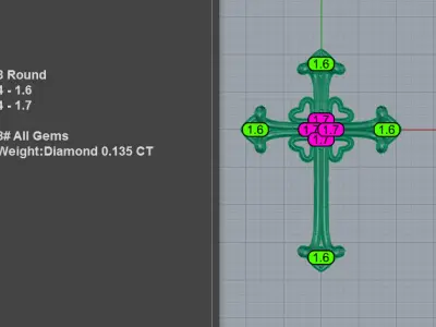 Gothic Cross Necklace 3D print model