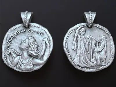 Old Coin Pendant 3D print model