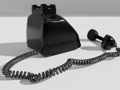 Telephone vintage Low-poly 3D model