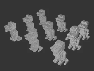 dinosaurs toys Low-poly 3D model