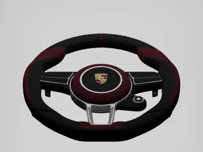 Luxury Steering Wheel Low-poly 3D model