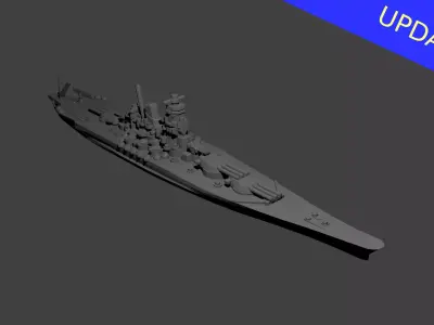 Japanese Yamato Class Battleship 3D print model