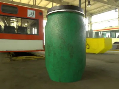 Industrial Plastic Barrel Low-poly 3D model purchase