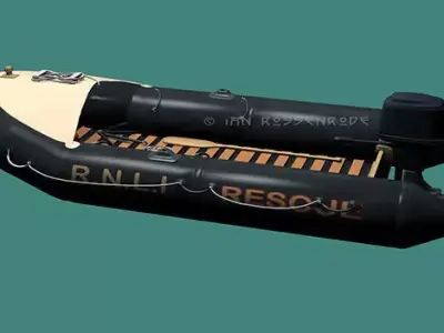 RNLI rubber dinghy 3D model
