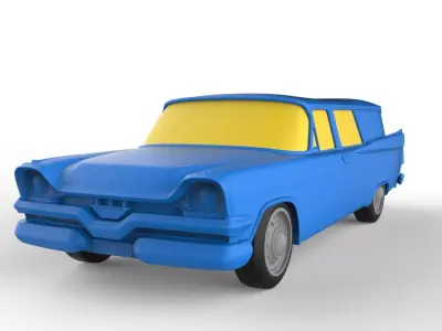 Dodge Suburban 1960 Classic Car 3D print model