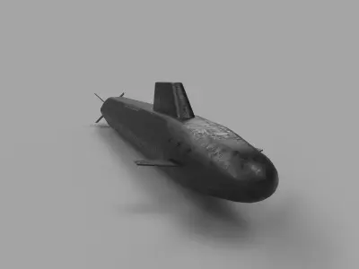 Dreadnought class submarine lowpoly Low-poly 3D model