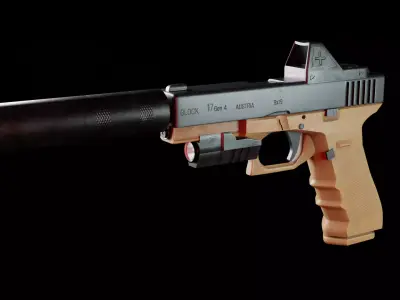 Glock gun Free low-poly 3D model purchase