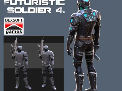 Futuristic Soldier 2 Low-poly 3D model