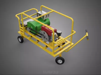 GENSET DIESEL ENGINE POWER GENERATOR SET DYNAMO ALTERNATOR MOTOR 3D model