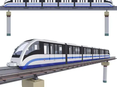 MOSCOW monorail EPS-01 and PATH 3D model