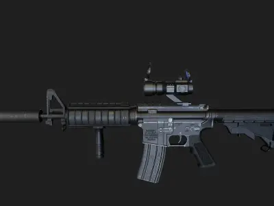 M4A1 game-ready model PBR ar - rifle Low-poly 3D model