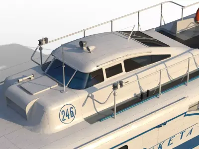 Raketa hydrofoil ship  3D model