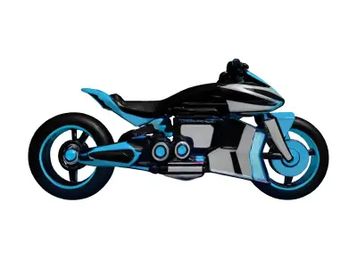 Futuristic Hoverbike Engine with Blue Vents 3D model