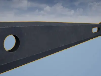 Futuristic Knife Low-poly 3D model