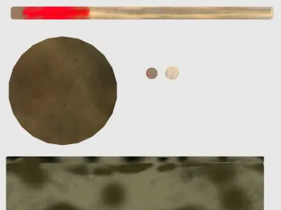 Chinese Incense Sticks on joss stick pot 3D model