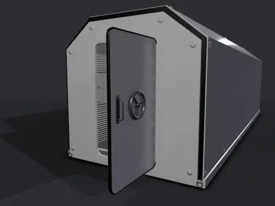 Refuge Chamber Container PBR Low-poly 3D model