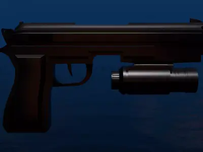 Pistola Modular Game ready Low Poly Low-poly 3D model