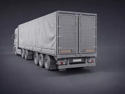 Low Poly European Cargo Truck 8x4 Low-poly 3D model from CGTrader