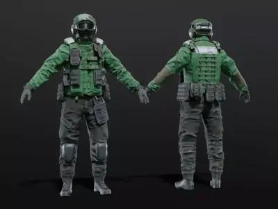 SOLDIER Flight Deck Crew 3D model