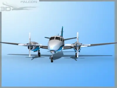 Falcon3D E90 King Air F08 3D model