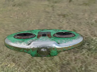 Drone camera in sky Low-poly 3D model